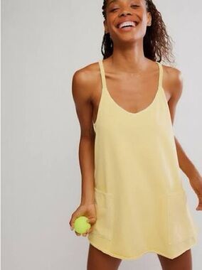 FP Movement by Free People Yellow Hot Shot Mini Dress